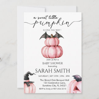Invitation Petit Baby shower Citrouille doux