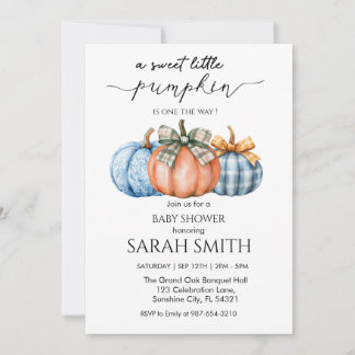 Invitation Petit Baby shower Citrouille doux
