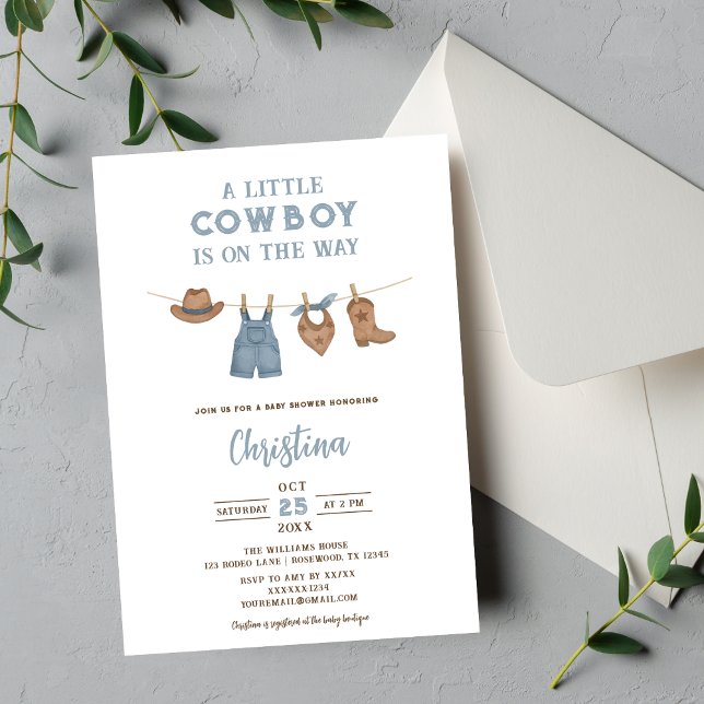 Invitation Petit Baby shower Cowboy (Créateur téléchargé)