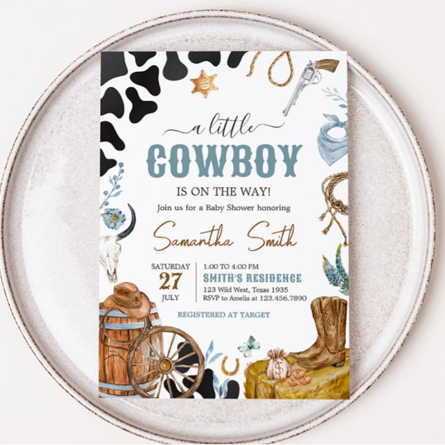 Invitation Petit Baby shower Cowboy (Wild West Baby Shower Invitation)
