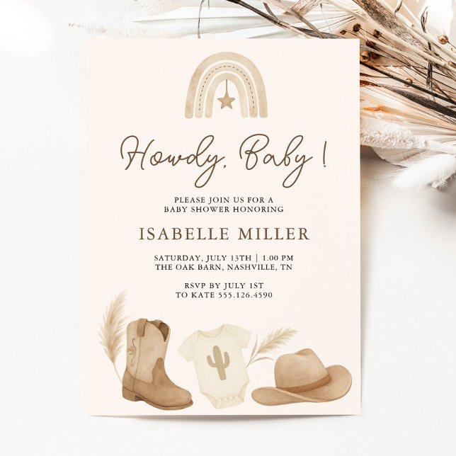 Invitation Petit Baby shower Cowboy (Little Cowboy Baby Shower Invitation)