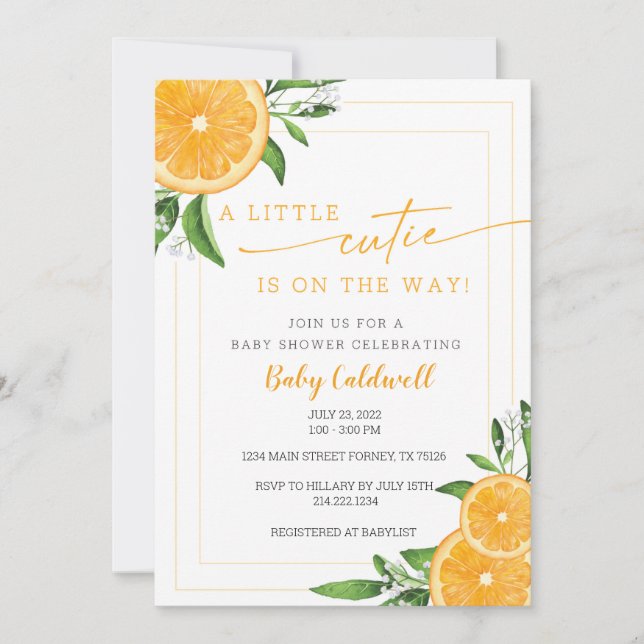 INVITATION PETIT BABY SHOWER CUTIE (Devant)