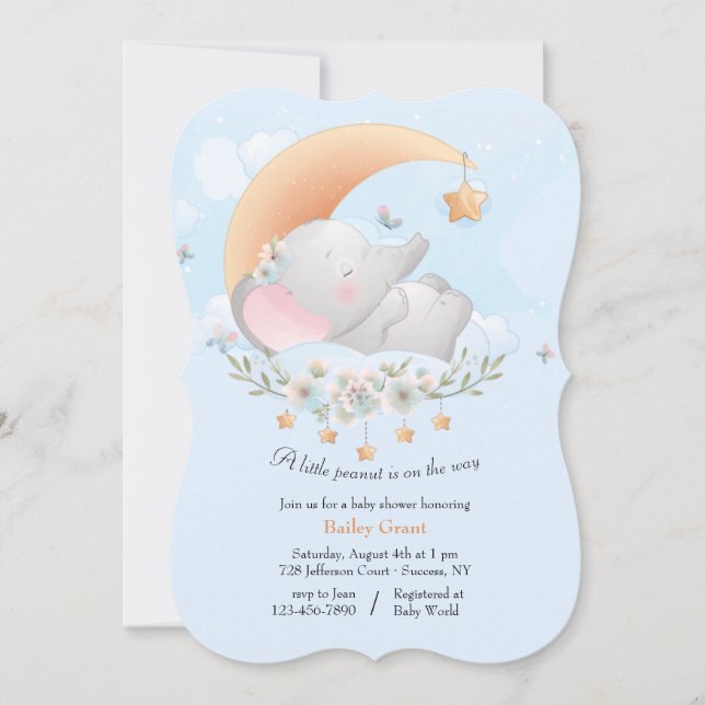 Invitation Petit Baby shower d'arachide (Devant)