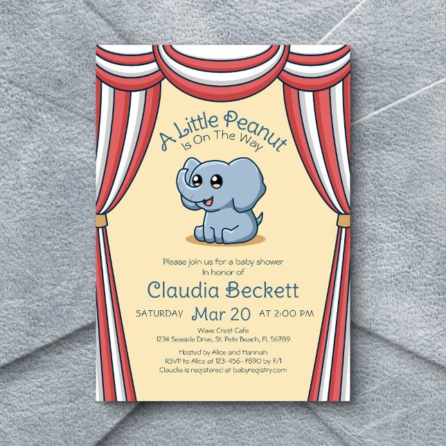 Invitation Petit Baby shower d'arachide (Créateur téléchargé)