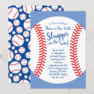 Invitation Petit Baby shower de baseball Slugger