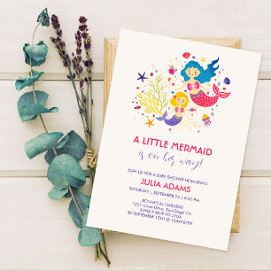 Invitation Petit Baby shower de brise marine de sirène