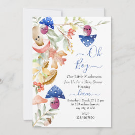 Invitation petit baby shower de champignon mignon