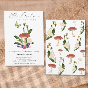 Invitation Petit Baby shower de champignons