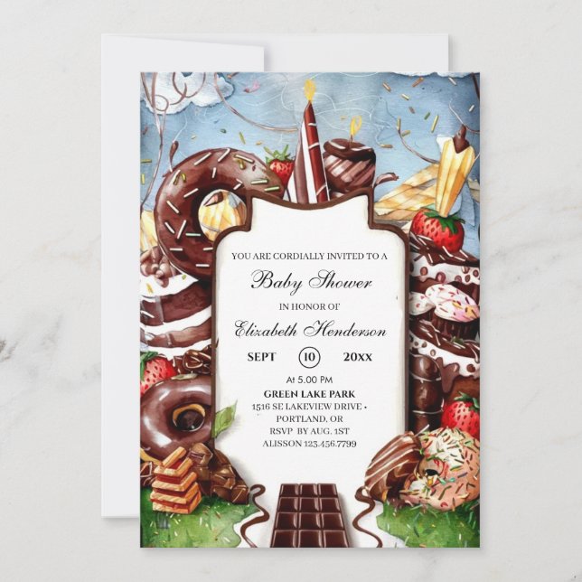 Invitation Petit Baby shower de chocolat Whimsical (Devant)