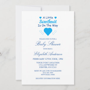 Invitation Petit Baby shower de coeur