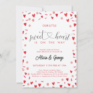 Invitation Petit Baby shower de coeur