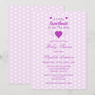 Invitation Petit Baby shower de coeur