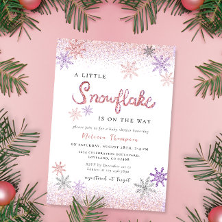 Invitation Petit Baby shower de fille d'hiver de Flamme de ne