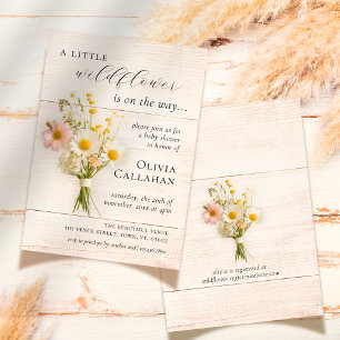 Invitation Petit Baby shower de fille Fleur sauvage Bouquet r