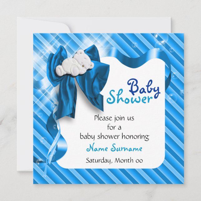Invitation Petit baby shower de garçon (Devant)