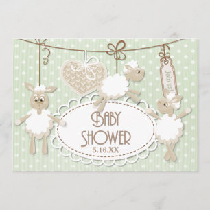 Invitation Petit Baby shower de jouets d'agneau