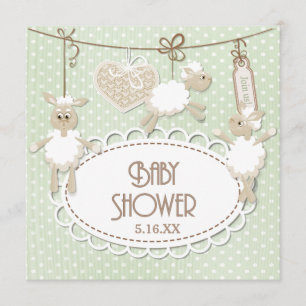 Invitation Petit Baby shower de jouets d'agneau