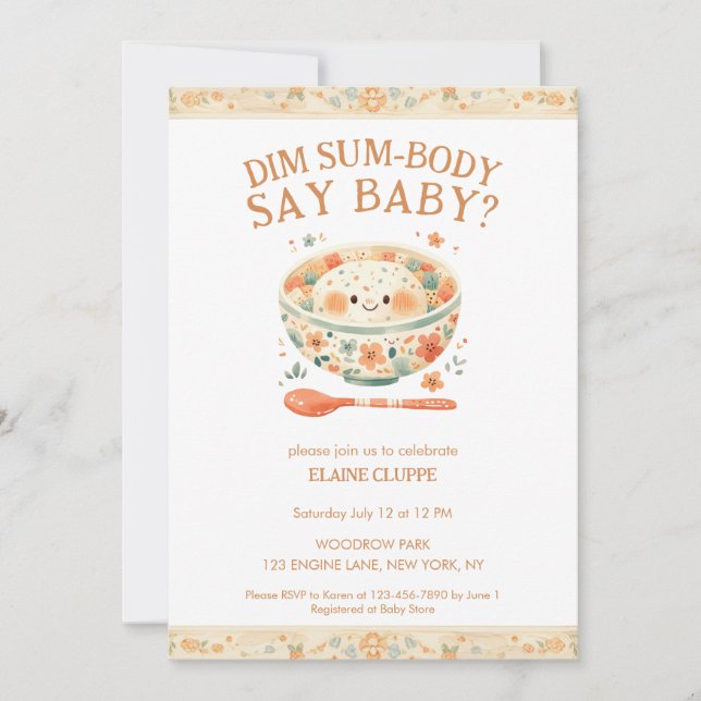 Invitation Petit Baby shower de la somme de la valeur de base (Devant)