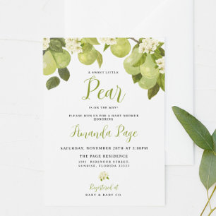 Invitation Petit Baby shower de poire doux