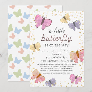 Invitation Petit Baby shower de promenade à papillon