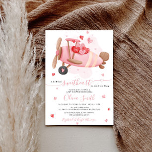 Invitation Petit Baby shower de Saint-Valentin rose