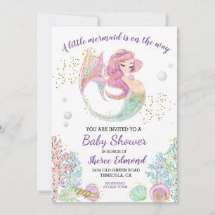 Invitation Petit Baby shower de sirène