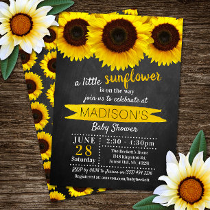Invitation Petit Baby shower de tableau de bord de tournesol