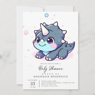 Invitation Petit Baby shower Dinosaure Dreamy