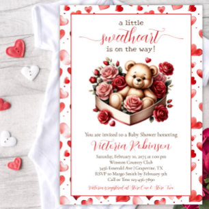 Invitation Petit Baby shower d'ours amoureux