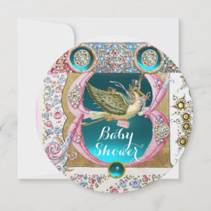 INVITATION PETIT BABY SHOWER EN STORK PRINCESS, PIERRES FLORA