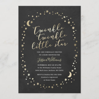 Invitation Petit Baby shower étoilé tordu