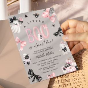 Invitation Petit Baby shower fille d'Halloween Boo