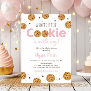 Invitation Petit Baby shower fille rose biscuit
