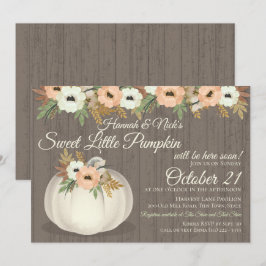 Invitation Petit Baby shower Floral Citrouille