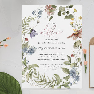 Invitation Petit Baby shower Floral Fleur sauvage
