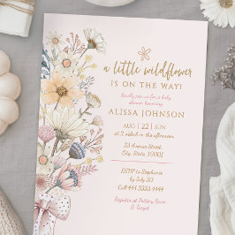 Invitation Petit Baby shower Floral Fleur sauvage