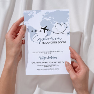 Invitation Petit Baby shower Garçon Explorer