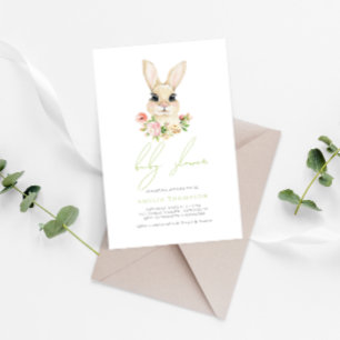 Invitation Petit Baby shower lapin de Pâques doux