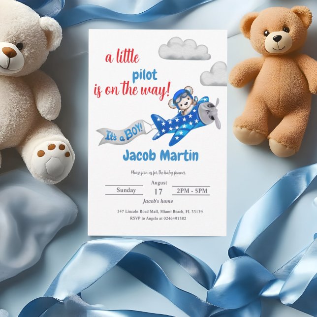 Invitation Petit Baby shower pilote (Créateur téléchargé)