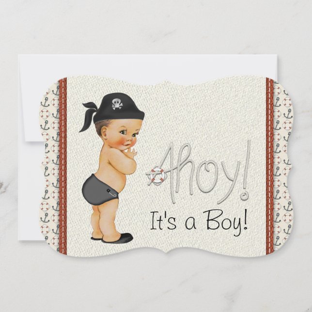 Invitation Petit Baby shower Pirate (Devant)