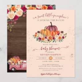 Invitation Petit Baby shower rustique Citrouille neutre entre