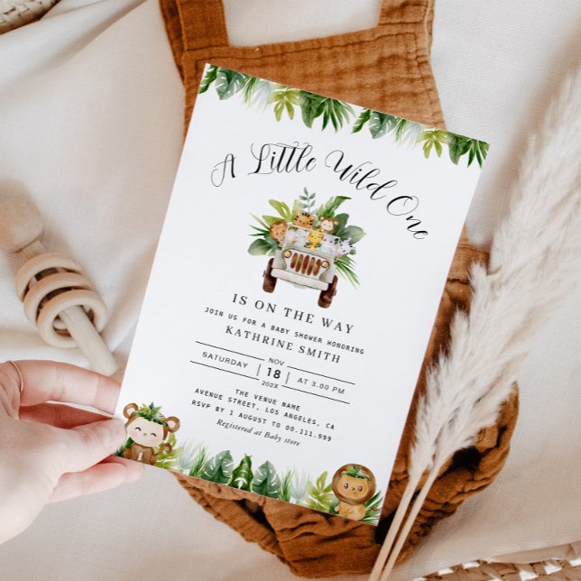 Invitation petit baby shower sauvage un safari jungle (Créateur téléchargé)