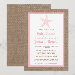 Invitation Petit Baby shower Starfish   N'importe quelle coul