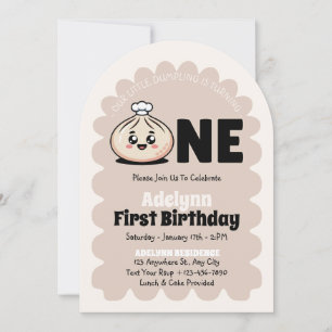 Invitation Petit Bao aux Dumplings Fille Dim Sum 1er Annivers