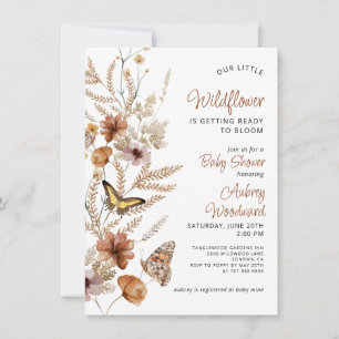 Invitation Petit Bébé Fleur sauvage Dans Le Baby shower En Fl