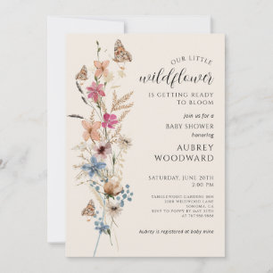 Invitation Petit Bébé Fleur sauvage Dans Le Baby shower En Fl