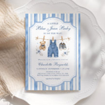 Petit Bébé Garçon en Jean Bleu Baby Shower