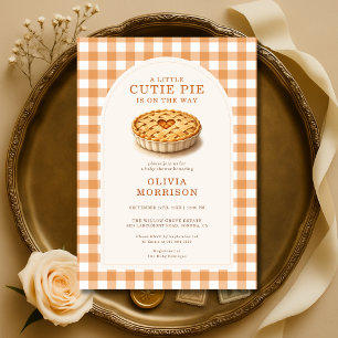 Invitation Petit bébé gâteau Fête prénatale automne Gingham