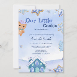Invitation Petit biscuit Baby shower de Noël d'hiver