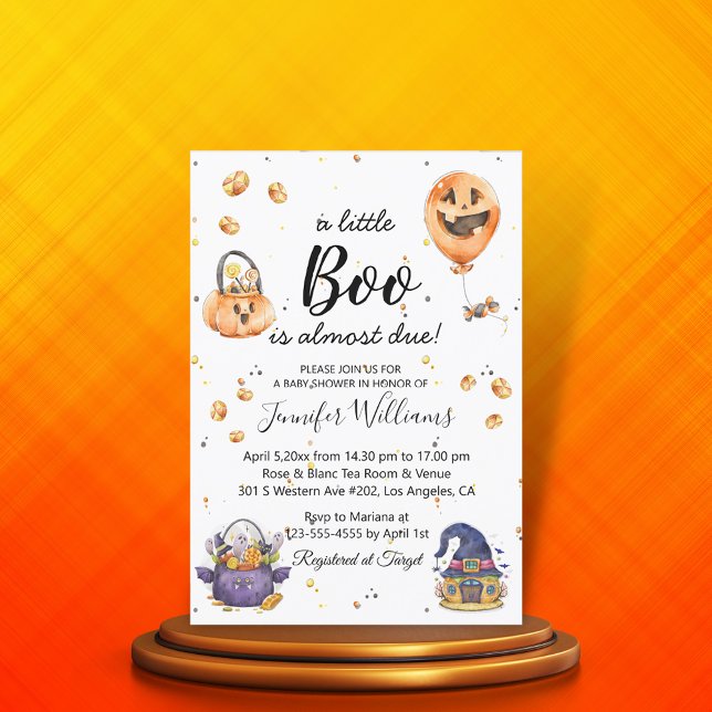 Invitation petit bol, baby shower d'halloween mignon simple (Créateur téléchargé)